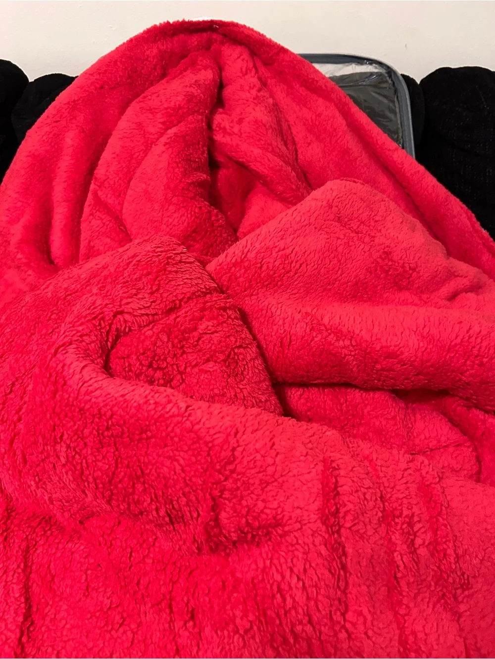Flannel Borrego Blanket Set - Red Rose Print (6pcs)